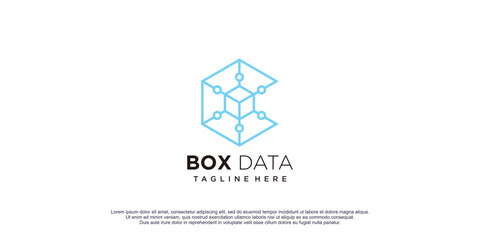 Wall Mural - Box data logo with creative concept design icon vector illustration