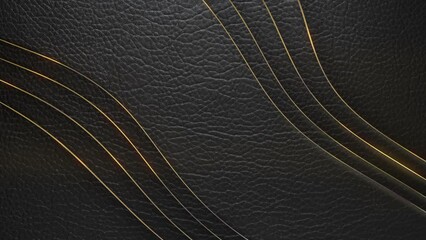 Wall Mural - 3d rendering loop luxurious animation of layers of dark leather with gold border