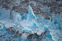 Spires Of Glacial Ice Surge Upwards During A Calving Event At The Terminus Of The Columbia Glacier, Near Valdez, Alaska.