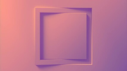 Wall Mural - Rectangular loop animation with a fancy gradient background. 3d rendering