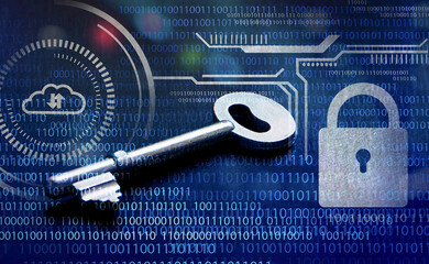 digital key and privacy management policy for cyber security , security awareness concept