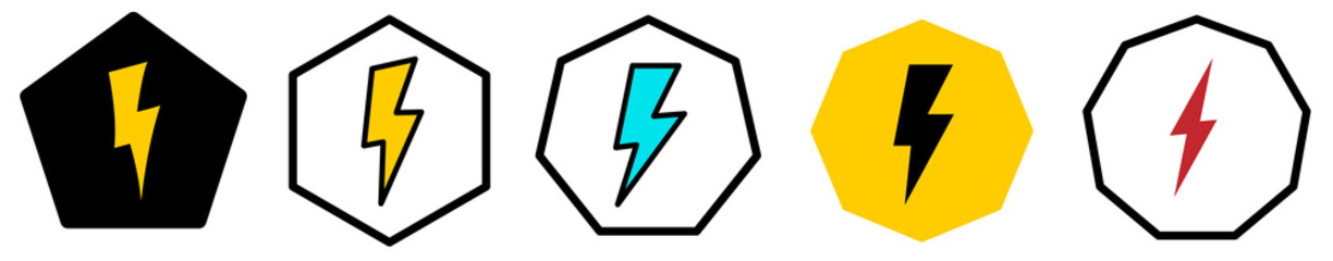 Sticker - Flash icon in polygons with different number of edges