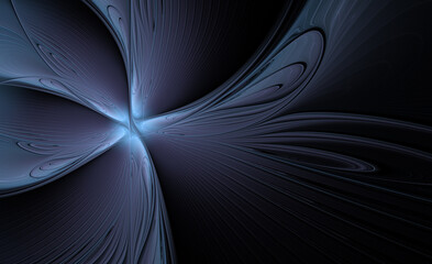 Wall Mural - Fractal blue abstraction on black background