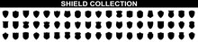 Shield Icons Set. Protect Signs Different Shields Icon Collection. Collection Of Security Shield Icons With Contours And Linear Signs. Vector Illustration