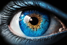 GENERATIVE AI Close Up Of A Blue Eye