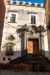 Canvas Print - Facade of San Francesco delle Cappuccinelle, church in Pontecorvo in Naples