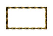 Twisted gold rectangle realistic dark frame, isolated. png