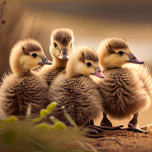 Group Of Baby Geese Ai Art