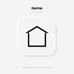 Poster - 3d minimal modern home, homepage, base, main page, house icon emblem symbol, sign. 3d blue home icon. Mobile app icons. Device UI UX mockup. Isolated vector elements.