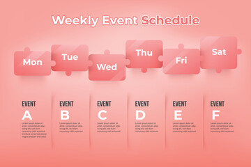 Wall Mural - Weekly Event schedule plan on white.