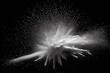 © R3m0z - Explosion of white dust powder and particles on black background asset and mask for mattepainting and vfx