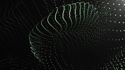 4K Dot Particle and medical chemistry chain flow and moving for futuristic and technology abstract background