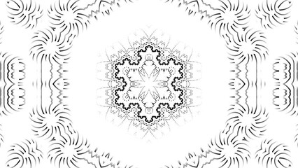 Wall Mural - loopable abstract black and white fractal kaleidoscope texture background. hypnotic animation