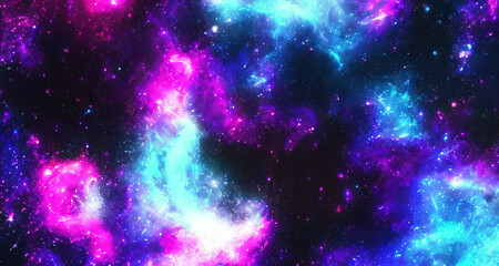 Wall Mural - glitter neon color galaxy background