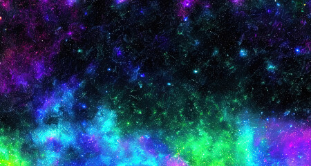 Wall Mural - glitter neon color galaxy background