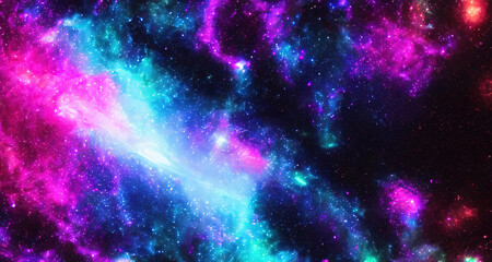 Wall Mural - glitter neon color galaxy background