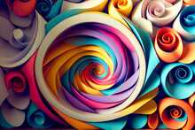Abstract Festive Background With Burning Fantastic Swirl.   Surreal 3d  Wallpaper Background.  Generative AI.