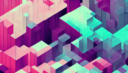 Wall Mural - gradient color abstract cube background