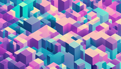 Wall Mural - gradient color abstract cube background