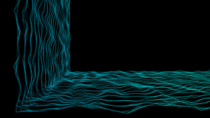 Wall Mural - digital path with linear connections. molecular interweaving of lines. technological connections of 