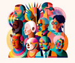 Diversity and inclusion. We are all better together. Diverse people, faces, colorful. Made with Generative AI.	
