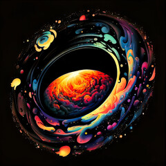 Wall Mural - Abstract Black hole - By Generative AI