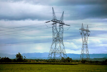 Electricity Pylons In Java, Indonesia