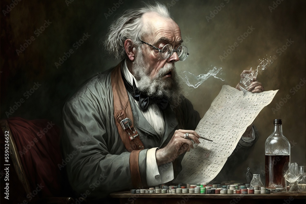 Scientist from 19th century inventing periodic table of elements ...