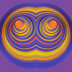 Aufkleber - Abstract pattern of multi colored circles with displacement effect. 3d rendering background. Digital illustration