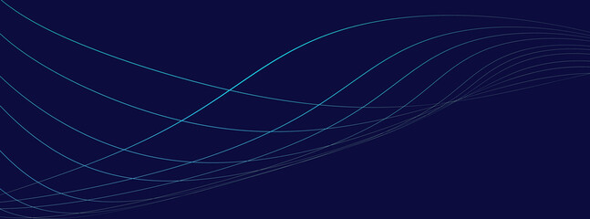 Wall Mural - abstract blue technology background with light striped lines wave. light effect of neon glow. copy s