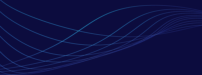 Wall Mural - abstract blue technology background with light striped lines wave. light effect of neon glow. copy s