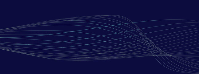 Wall Mural - abstract blue technology background with light striped lines wave. light effect of neon glow. copy s