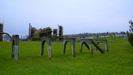 Wall Mural - Impressive constructions at Seattle Gasworks Park - travel photography