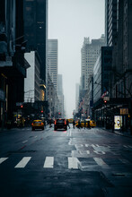 Foggy Street Scene In New York City