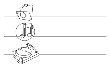 Wall Mural - png image with transparent background of continuous line drawing of business icons: headphones, fold