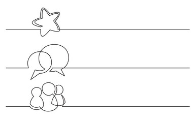 Wall Mural - PNG image with transparent background of continuous line drawing of various business icons isolated symbols