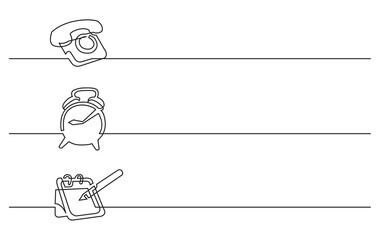 Wall Mural - PNG image with transparent background of continuous line drawing of various business icons isolated symbols