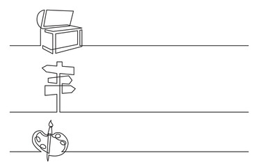 Wall Mural - png image with transparent background of continuous line drawing of various business icons isolated 