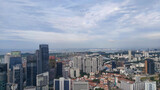 Fototapeta Londyn - Aerial view of Singapore from CapitaSpring Building