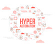 hyper automation concept with icon set template banner and circle round shape