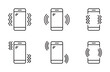 Mobile phone vibrating icon vector ringtone symbols for app web logo banner icon button - Vector
