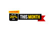 © D'Graphic Studio - 20 Percent THIS MONTH offer, clearance, promotion banner layout with sticker style.