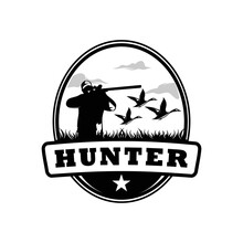 Hunter Logo Design. Duck Hunter Logo Vector