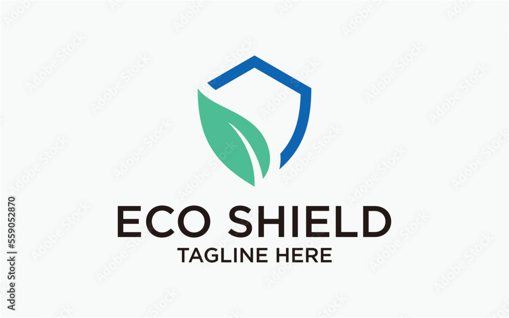 LOGO DESIGN SHIELD AND LEAF COMBINED Stock Vector | Adobe Stock