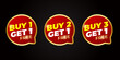 © fajarnuxs - Special promo product label vector illustration, buy 1 get 1 free, buy 2 get 1 free, and buy 3 get 1 free set of sale banner