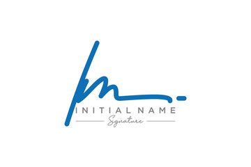 Initial IM signature logo template vector. Hand drawn Calligraphy lettering Vector illustration.