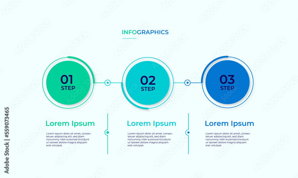 Vector infographic timeline process with arrow and 3 options or steps ...