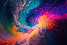  Neon Liquid Hypnotic Trippy Background. Psychedelic. Generative AI