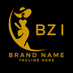 BZI fashion logo. BZI  Beauty fashion house. modeling dress jewelry. BZI fashion technology  Monogram logo design for entrepreneur and best business icon. 
