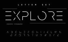 Vector Illustration Abstract Technology Font With Techno Effect. Digital Space Letter Concept. Typography In Futuristic Minimalist Display Style.